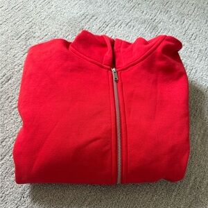 Zara Red Zip-Up Sweatshirt